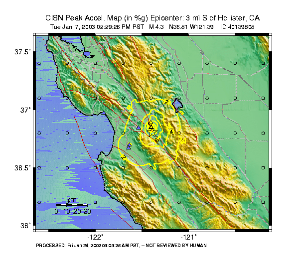 Trinet Shakemap: Peak Ground Acceleration